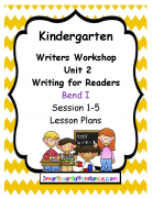 Writers Workshop Unit 2 Writing for Readers, Kindergarten Bend I , Session 1-5 Lesson Plans